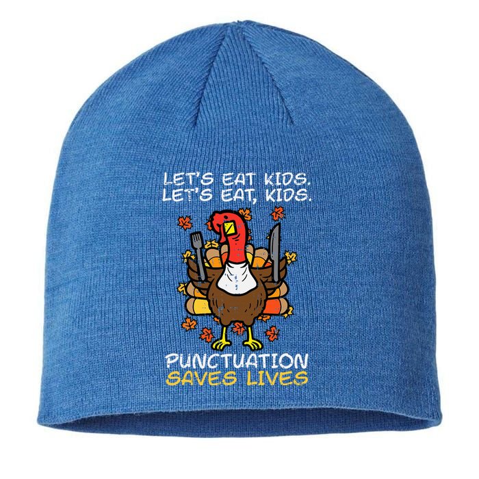 Thanksgiving Teacher Turkey Lets Eat Punctuation Sustainable Beanie