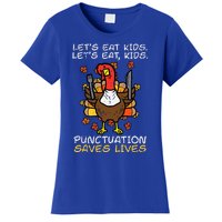 Thanksgiving Teacher Turkey Lets Eat Punctuation Women's T-Shirt