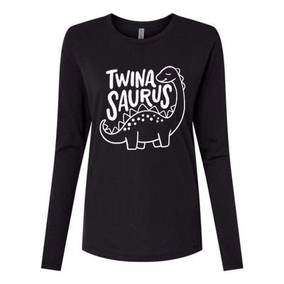 Twins Twin Twinasaurus Womens Cotton Relaxed Long Sleeve T-Shirt