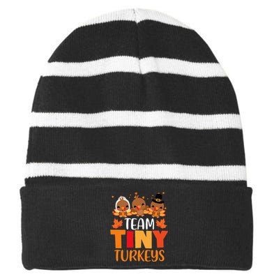 Turkey Thanksgiving TeamTiny Turkeys Nurse Fall NICU Nurse Striped Beanie with Solid Band