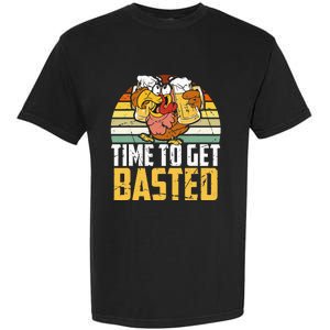 Turkey Time To Get Basted Retro Happy Thanksgiving Garment-Dyed Heavyweight T-Shirt