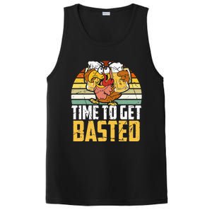 Turkey Time To Get Basted Retro Happy Thanksgiving PosiCharge Competitor Tank