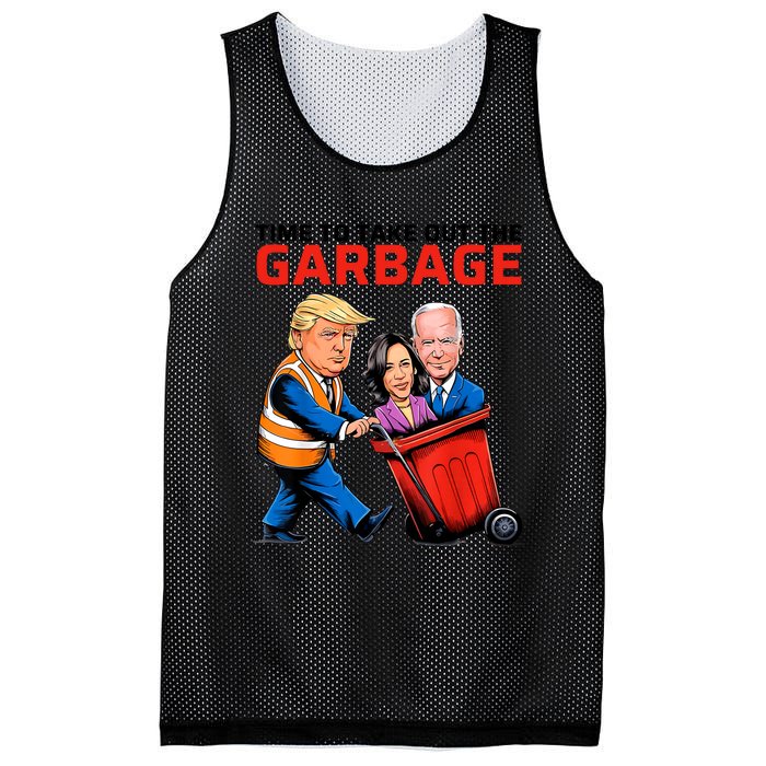 Time To Take Out The Garbage Funny Garbage For Trump 2024 Mesh Reversible Basketball Jersey Tank