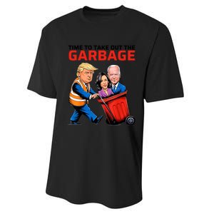 Time To Take Out The Garbage Funny Garbage For Trump 2024 Performance Sprint T-Shirt