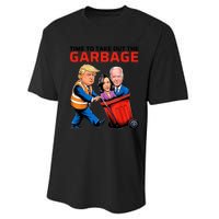 Time To Take Out The Garbage Funny Garbage For Trump 2024 Performance Sprint T-Shirt