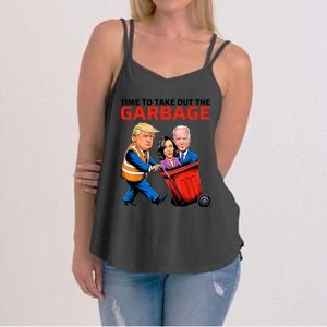 Time To Take Out The Garbage Funny Garbage For Trump 2024 Women's Strappy Tank