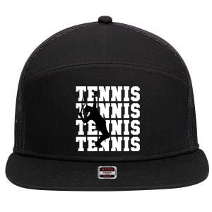 Tennis, Tennis, Tennis I Love Tennis 7 Panel Mesh Trucker Snapback Hat