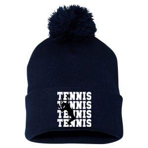 Tennis, Tennis, Tennis I Love Tennis Pom Pom 12in Knit Beanie