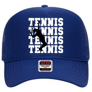 Tennis, Tennis, Tennis I Love Tennis High Crown Mesh Back Trucker Hat