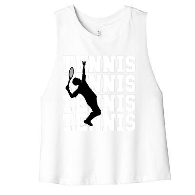 Tennis, Tennis, Tennis I Love Tennis Women's Racerback Cropped Tank