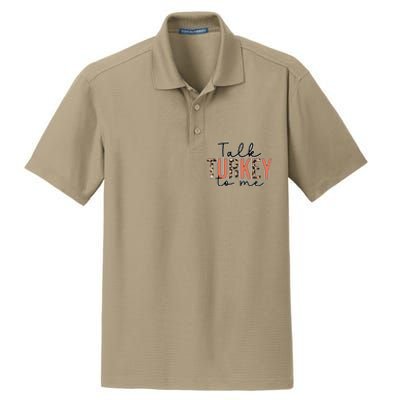 Talk Turkey To Me Autumn Fall Thanksgiving Season Gift Dry Zone Grid Polo