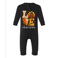 Teacher Turkey Thanksgiving Love Kindergarten Teacher Life Infant Fleece One Piece