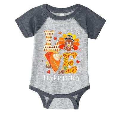 Teacher Turkey Thanksgiving Love Kindergarten Teacher Life Infant Baby Jersey Bodysuit