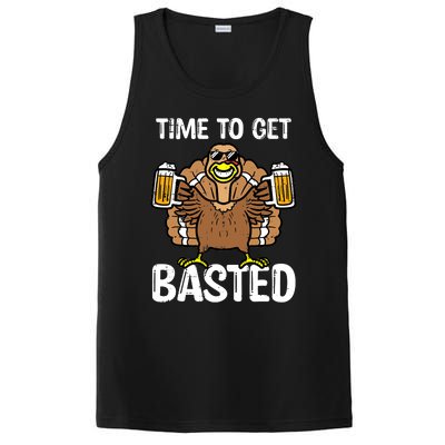 Turkey Time To Get Basted Retro Happy Thanksgiving PosiCharge Competitor Tank