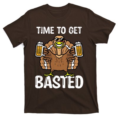 Turkey Time To Get Basted Retro Happy Thanksgiving T-Shirt