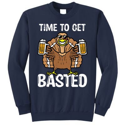 Turkey Time To Get Basted Retro Happy Thanksgiving Sweatshirt