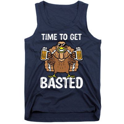 Turkey Time To Get Basted Retro Happy Thanksgiving Tank Top