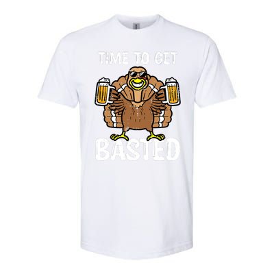 Turkey Time To Get Basted Retro Happy Thanksgiving Softstyle® CVC T-Shirt