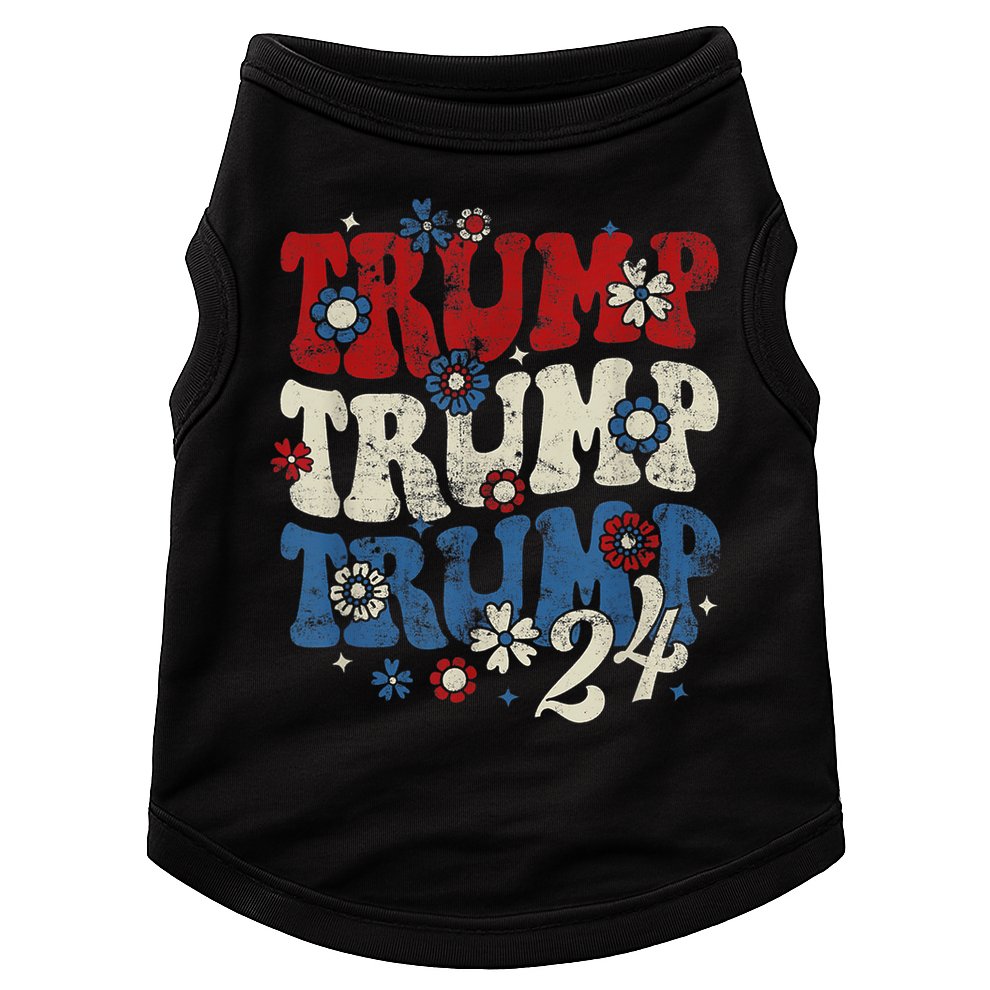 Trump Trump Trump 2024 Retro Groovy Doggie Tank