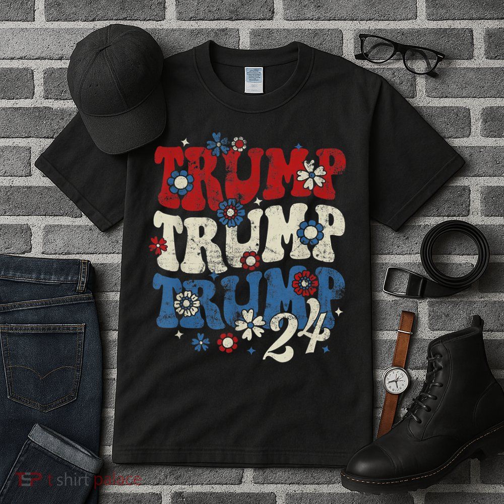 Trump Trump Trump 2024 Retro Groovy Tall T-Shirt