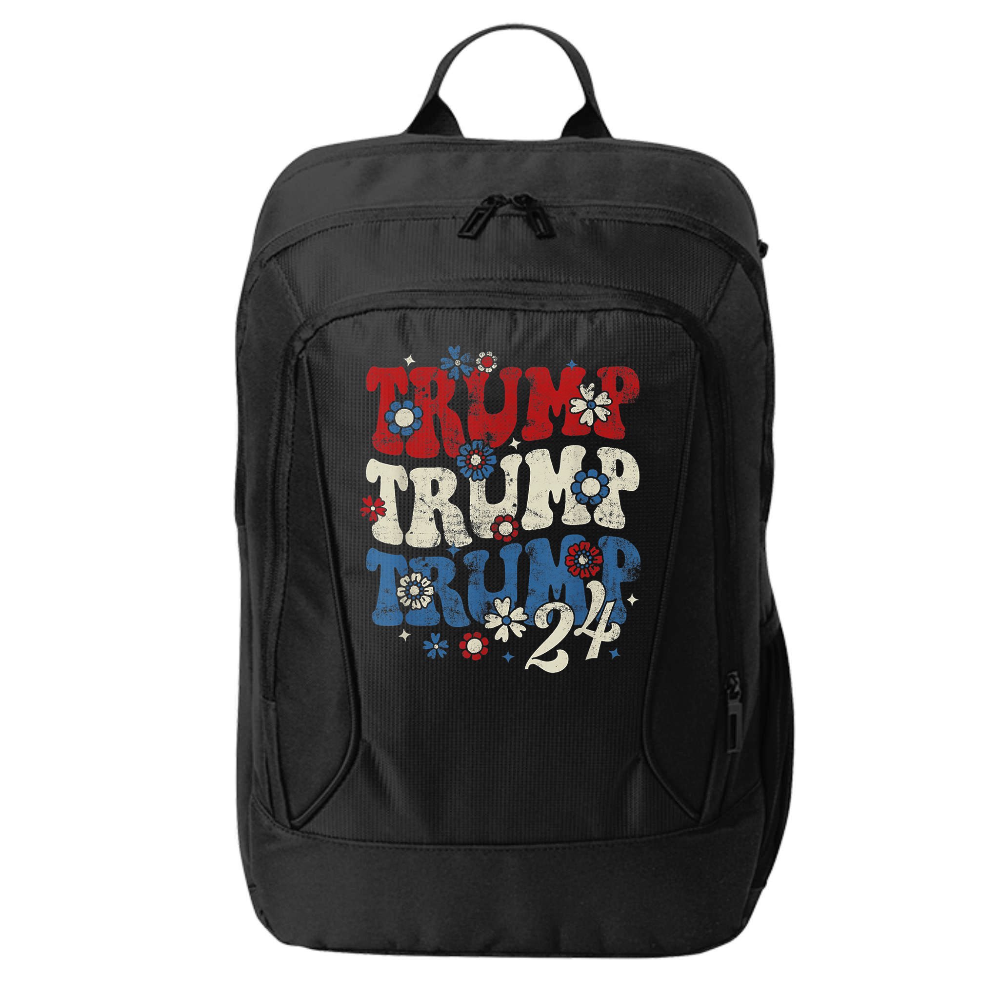 Trump Trump Trump 2024 Retro Groovy City Backpack