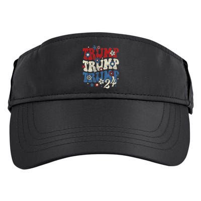 Trump Trump Trump 2024 Retro Groovy Adult Drive Performance Visor