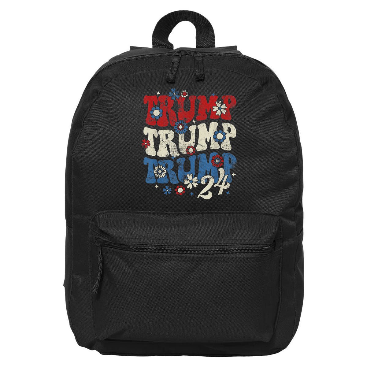 Trump Trump Trump 2024 Retro Groovy 16 in Basic Backpack