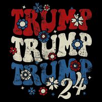Trump Trump Trump 2024 Retro Groovy 16 in Basic Backpack