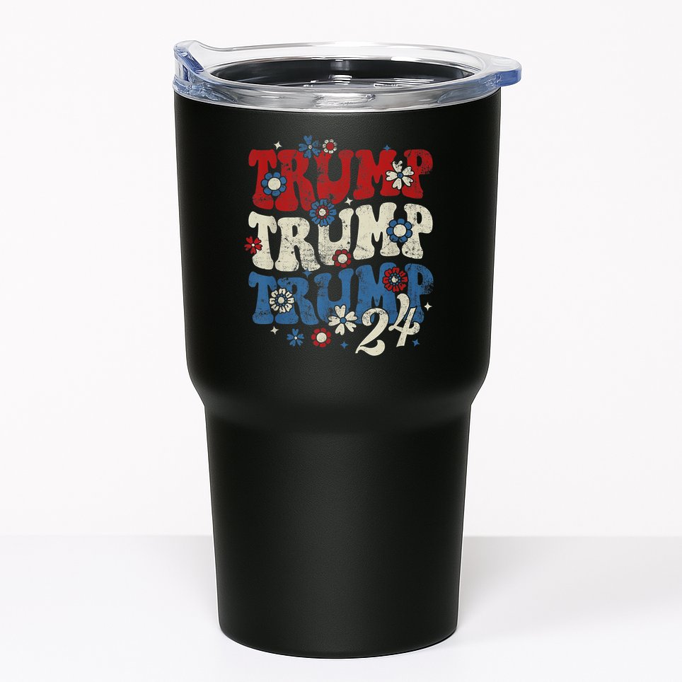 Trump Trump Trump 2024 Retro Groovy Tumbler