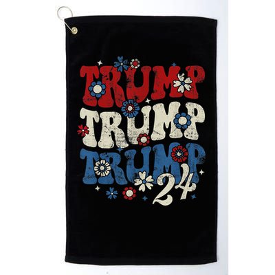 Trump Trump Trump 2024 Retro Groovy Golf Towel