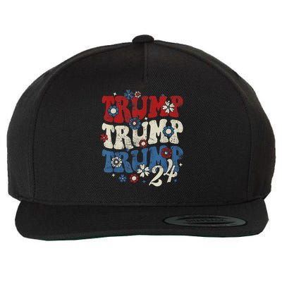 Trump Trump Trump 2024 Retro Groovy Wool Snapback Cap