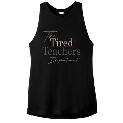 The Tired Teachers Department Teacher Appreciation Day Ladies PosiCharge Tri-Blend Wicking Tank