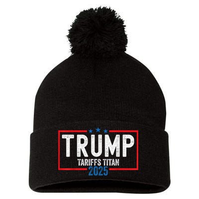 Trump Tariffs Titan 2025 Standing Up To China Patriot Pom Pom 12in Knit Beanie