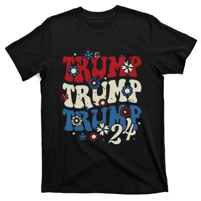 Trump Trump Trump 2024 Retro Groovy T-Shirt