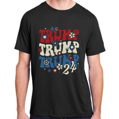 Trump Trump Trump 2024 Retro Groovy Adult ChromaSoft Performance T-Shirt