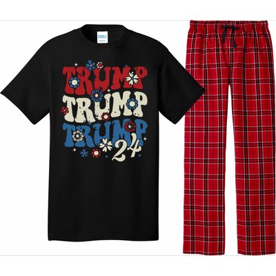 Trump Trump Trump 2024 Retro Groovy Pajama Set