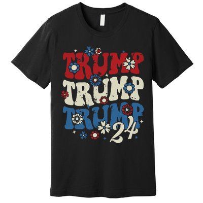 Trump Trump Trump 2024 Retro Groovy Premium T-Shirt