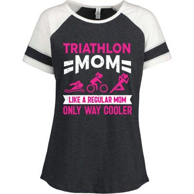 Triatlon Triathlete Triathlon Mom Gift Enza Ladies Jersey Colorblock Tee