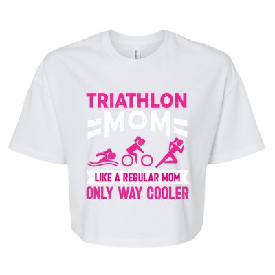 Triatlon Triathlete Triathlon Mom Gift Bella+Canvas Jersey Crop Tee