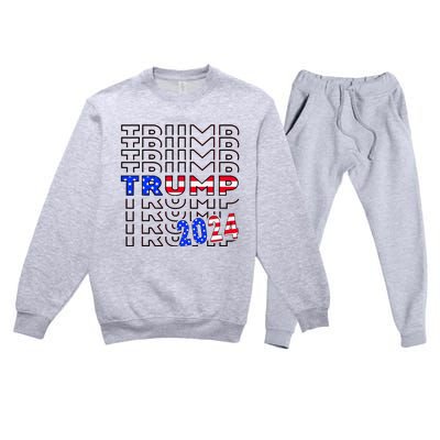 Trump Trump Trump 2024 Retro Funny Premium Crewneck Sweatsuit Set