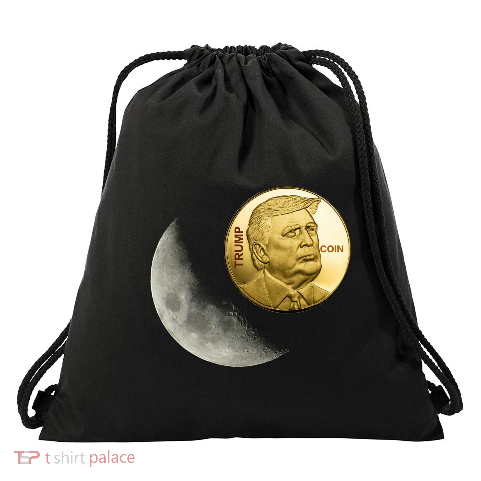 $Trump To The Moon Drawstring Bag