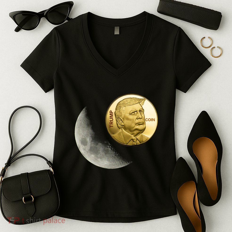 $Trump To The Moon Women's V-Neck T-Shirt