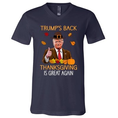 Trump Thanksgiving Turkey Autumn Fall Thankful V-Neck T-Shirt