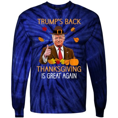 Trump Thanksgiving Turkey Autumn Fall Thankful Tie-Dye Long Sleeve Shirt