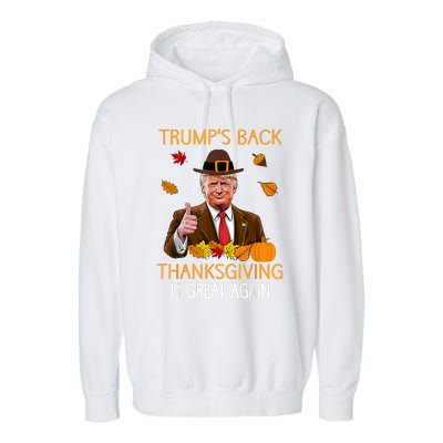 Trump Thanksgiving Turkey Autumn Fall Thankful Garment-Dyed Fleece Hoodie