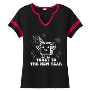 Toast To The New Year Party New YearS Eve Groovy Cool Gift Ladies Halftime Notch Neck Tee