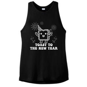 Toast To The New Year Party New YearS Eve Groovy Cool Gift Ladies PosiCharge Tri-Blend Wicking Tank