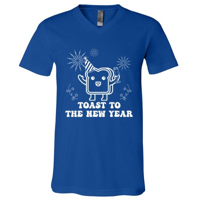 Toast To The New Year Party New YearS Eve Groovy Cool Gift V-Neck T-Shirt