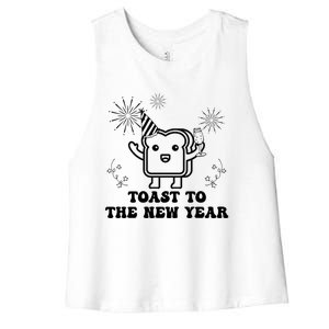 Toast To The New Year Party New YearS Eve Groovy Cool Gift Women's Racerback Cropped Tank