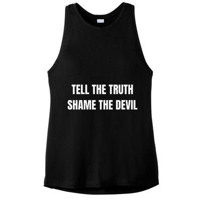 Tell The Truth Shame The Devil Ladies PosiCharge Tri-Blend Wicking Tank